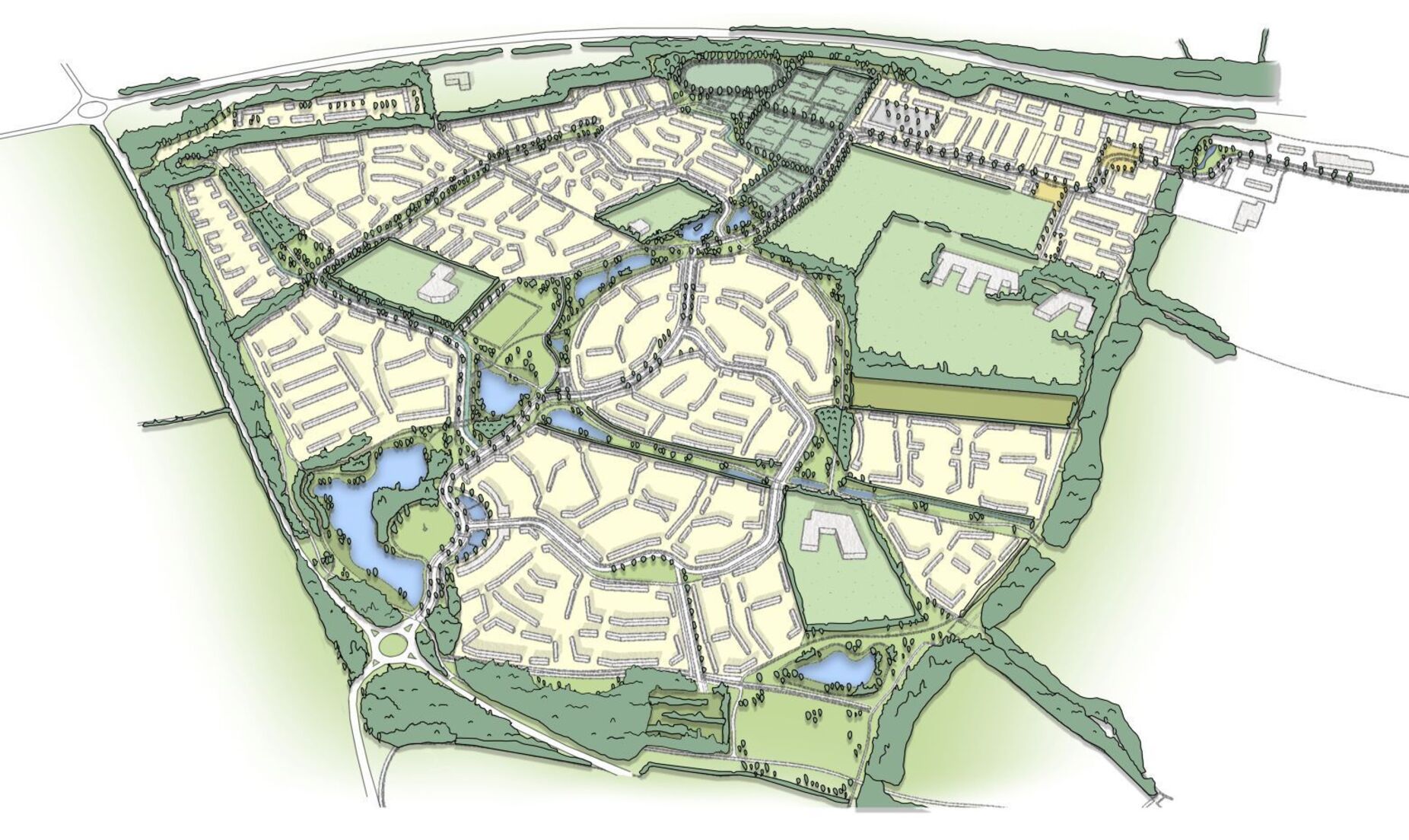景觀專業主導的新鎮規劃設計｜案例：英國 Cambourne West 